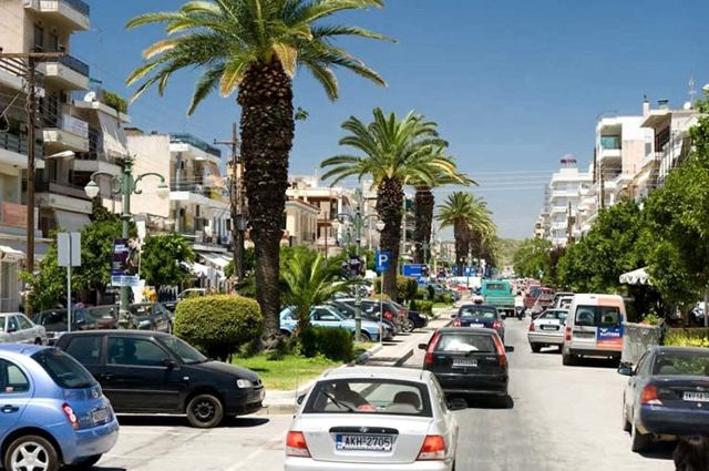 Sparta - Main city street with palm trees